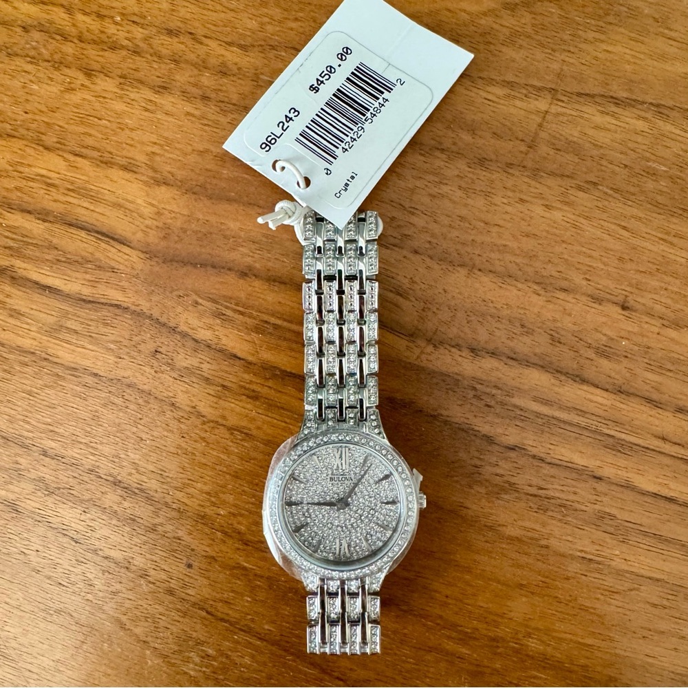 Bulova Phantom Women’s Crystal White Dial Watch